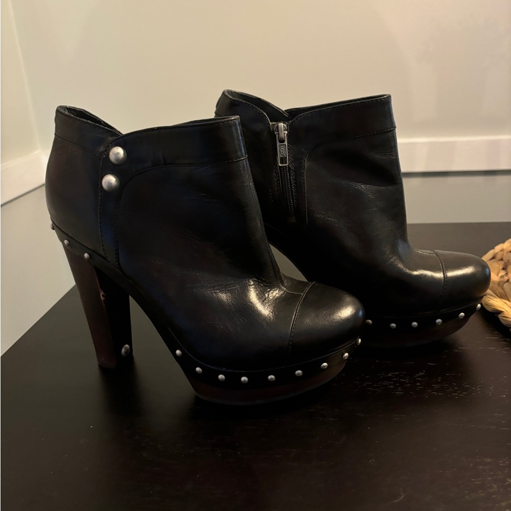 UGG Ambrogia Studded Black Booties - Size 9